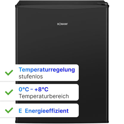 Bomann KB 7347 Kompakter Mini Kühlschrank 58L schwarz