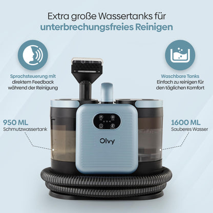 Olvy Teppichreiniger PRO – Polsterreiniger und Nasssauger mit Dampf