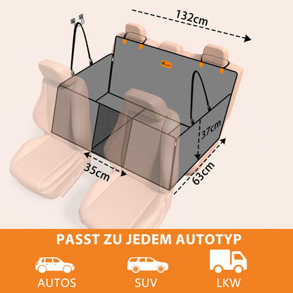 JOEJOY Hundedecke Auto Rückbank, Hundesitzbezug mit harter Unterseite