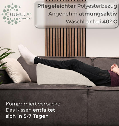 WELL B4 Venenkissen – Ergonomisches Keilkissen zum Beine hochlagern