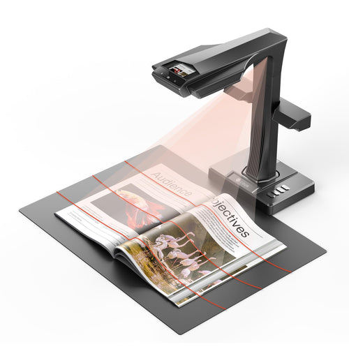 CZUR ET18 Profi Buchscanner A3 - 18 Megapixel Dokumentenscanner, schwarzer Overhead-Scanner zur Digitalisierung von Büchern und A3-Dokumenten.