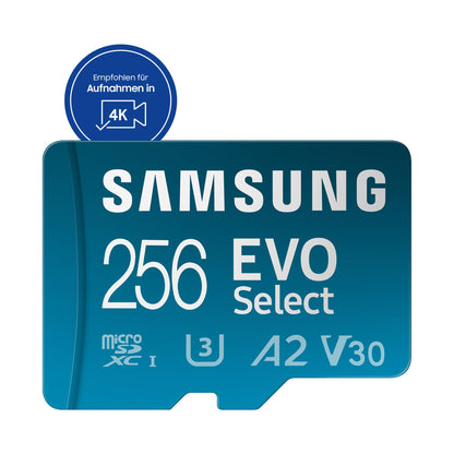 Samsung EVO Select 2024 microSD-Karte 256 GB mit SD-Adapter