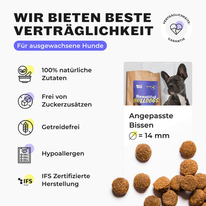 HEY HOLY Premium Trockenfutter Bulldoggen – Getreidefrei Lachs 7kg