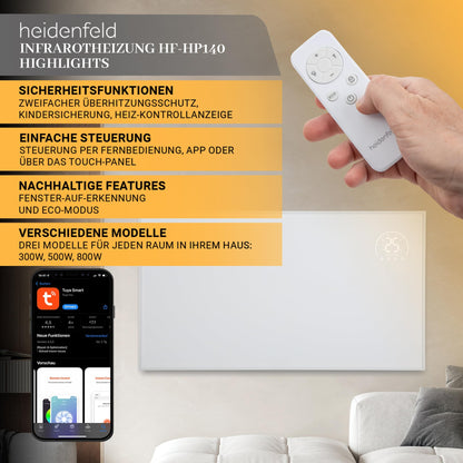 Heidenfeld HF-HP140 Mobile Infrarotheizung - 300 Watt