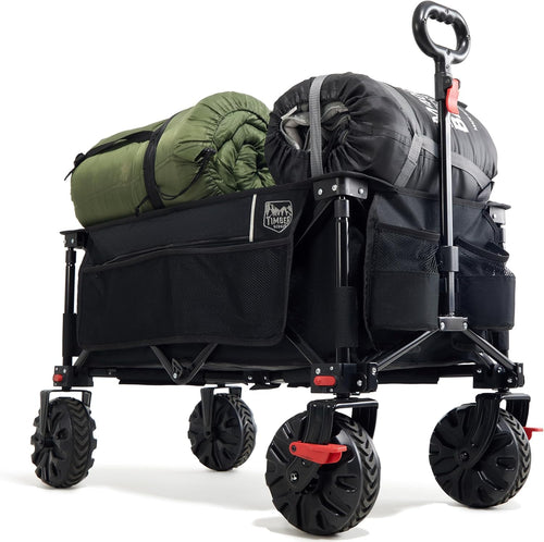 TIMBER RIDGE XXL Bollerwagen Faltbar – Breite Reifen, Bremsen 200L