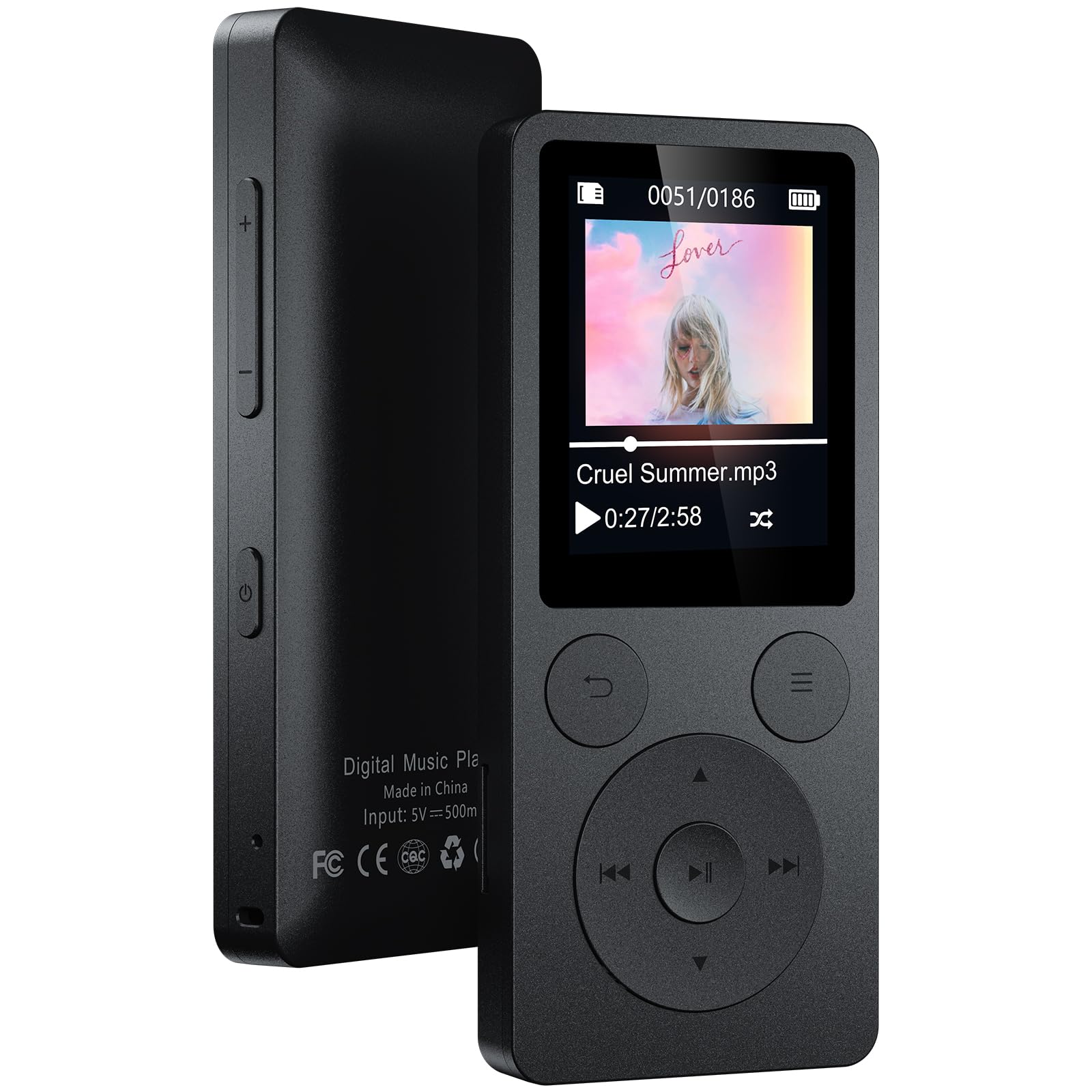 ODEJOI X91 MP3-Player mit Bluetooth 5.3, 64 GB & Lautsprecher – kompaktes Design mit 1,8-Zoll-Display und physischen Tasten