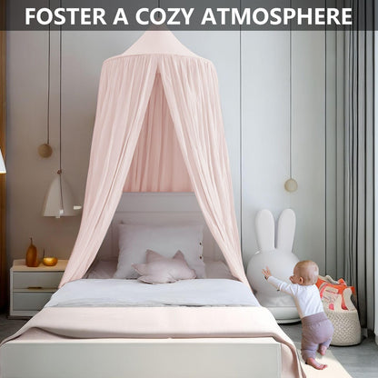 Ginkago Betthimmel Baldachin für Kinderzimmer und Babybett Blassrosa