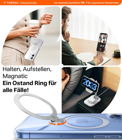 TORRAS Ostand Q3 Spin Hülle für iPhone 17 mit 360° MagSafe-Ständer