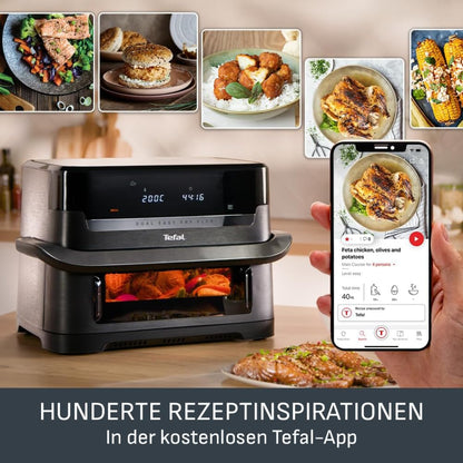 Tefal Dual Easy Fry Flex Heissluftfritteuse 9 L, 2 Kammern, EY9228