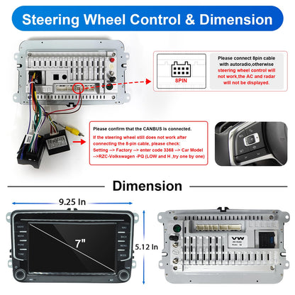 Android Navi-Radio für VW Golf 5 6 Passat Polo T5 - 7 Zoll CarPlay