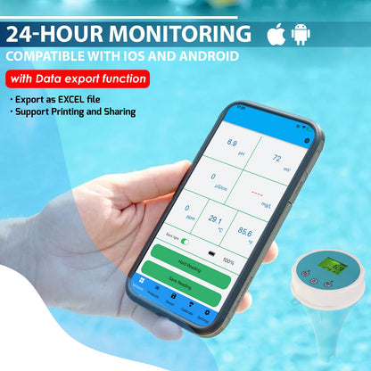 AquaSmart 6-in-1 Wassertester – Bluetooth Pool pH Chlor Messgerät