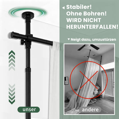 Jilron Gardinenstange ohne Bohren, Raumteiler, verstellbar, schwarz