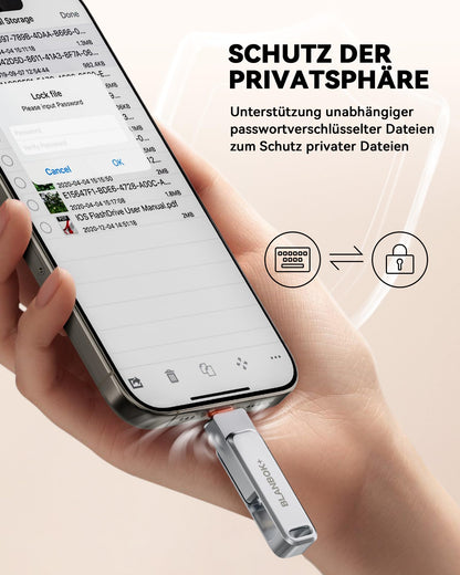 BLANBOK+ MFi 3-in-1 USB C Stick 512GB für iPhone 15