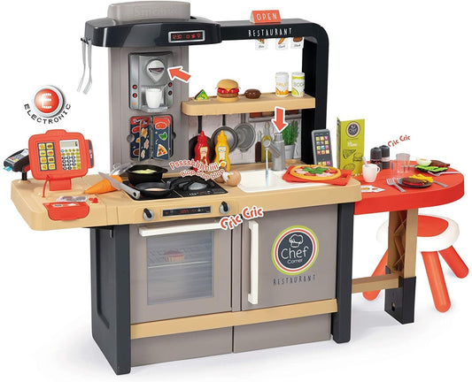 Smoby Chef Corner Restaurant – Interaktives Spielrestaurant für Kinder, eine farbenfrohe Spielküche zum Kochen und Servieren im Rollenspiel.