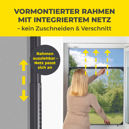EASYmaxx Teleskop-Insektenschutzgitter Fenster, anthrazit, 4er-Set