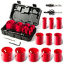 HYCHIKA Bimetall Lochsäge Set 17-tlg, Ø 19–68 mm, 40 mm Schnitttiefe mit Aufbewahrungsbox