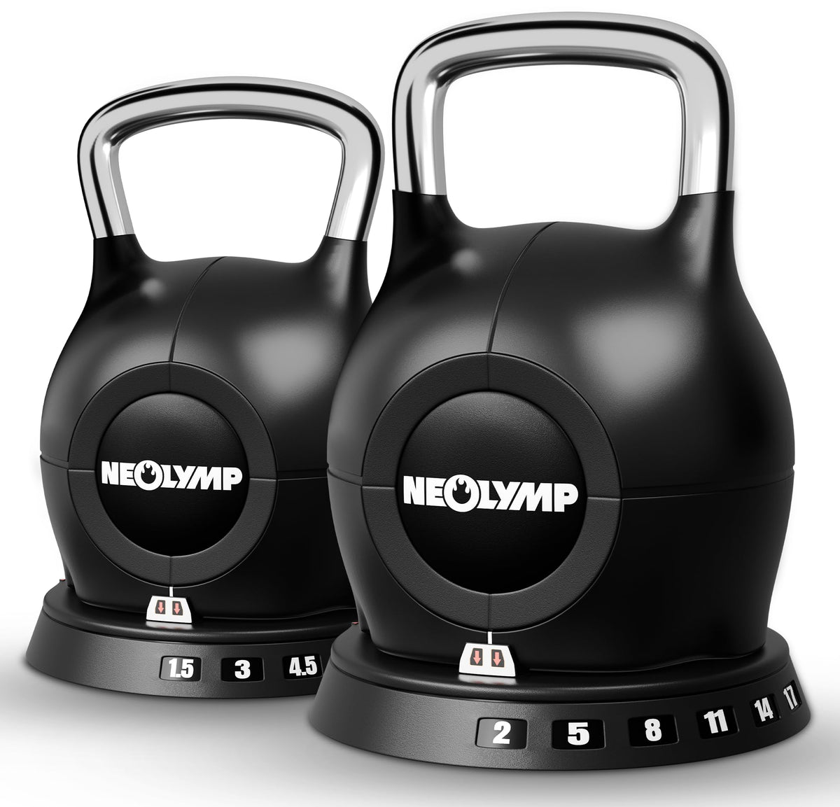 NEOLYMP Kettlebell verstellbar 2-20 kg, 7-in-1 Kugelhantel mit Edelstahl-Handgriff