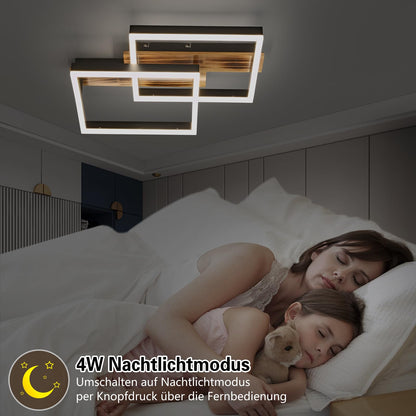 SEATAIN LED Deckenleuchte dimmbar Holz schwarz 47cm