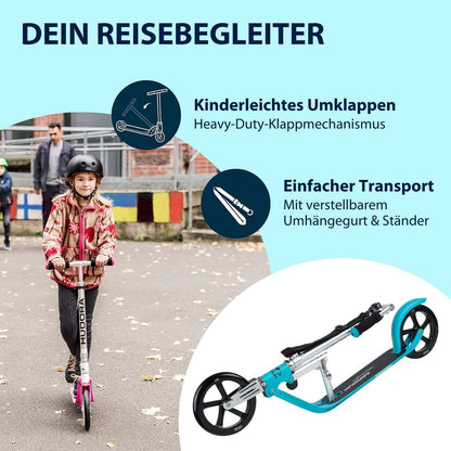 HUDORA BigWheel Scooter 205 Tretroller - klappbar Aluminium
