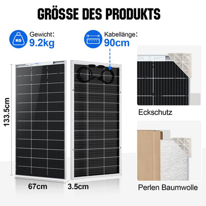 ECO-WORTHY 195W Bifacial Solarpanel Monokristallin 18V