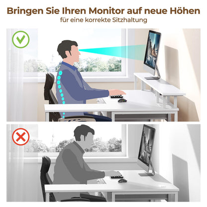 Rolanstar Gaming L-Schreibtisch 163 cm reversibel – Weiss