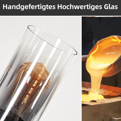 CBJKTX Pendelleuchte 4 Flammig Hängelampe - Vintage Glas