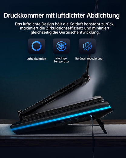 llano V12 Ultra Laptop Kühlpad RGB Kühler für 15,6–19 Zoll Laptops