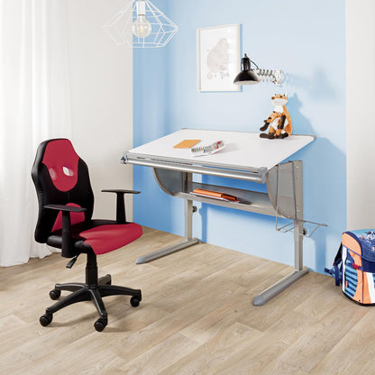 hjh OFFICE Kid Game AL Kinder-Drehstuhl Kunstleder Schwarz/Rot