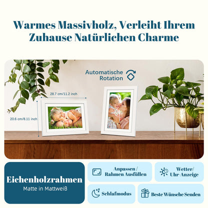 Eptusmey WLAN 10.1" Digitaler Bilderrahmen - Eichenholz 32GB