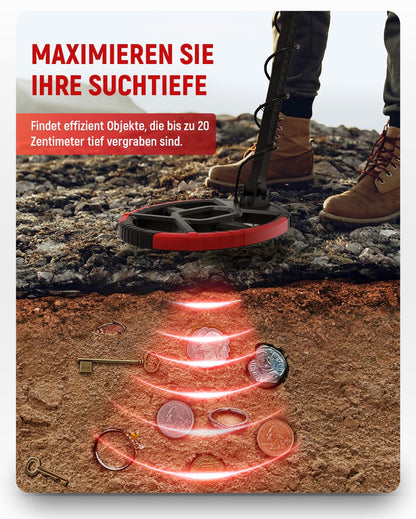KAIWEETS Metalldetektor – Zusammenklappbar, Farbige Anzeige