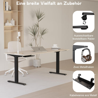 Homall Elektrisches Schreibtischgestell 2 Motoren – Schwarz