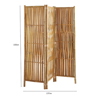 Box and Beyond Paravent aus Bambus, Natur, 160 x 139 cm