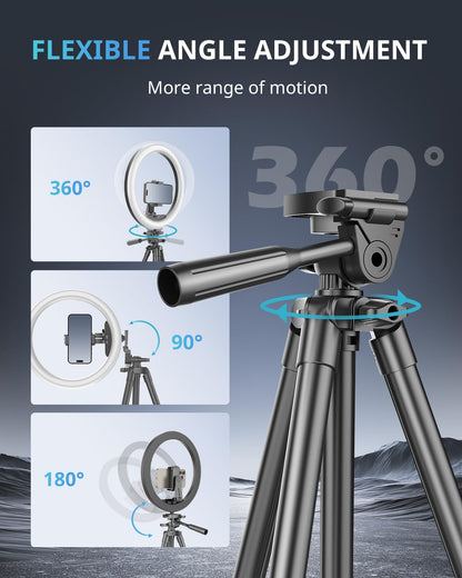 UBeesize Ringlicht 12 Zoll mit 50 Zoll Stativ, dimmbar, Schwarz