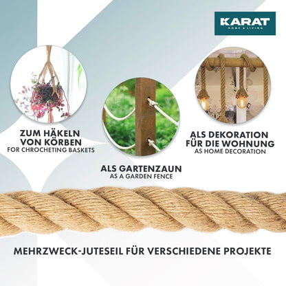 KARAT Kletterseil aus 100% Jute, 30 mm, Tragkraft 770 kg