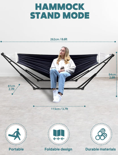 Anyoo Hängematte & Hängesessel Set – Klappbares Gestell Tragbar
