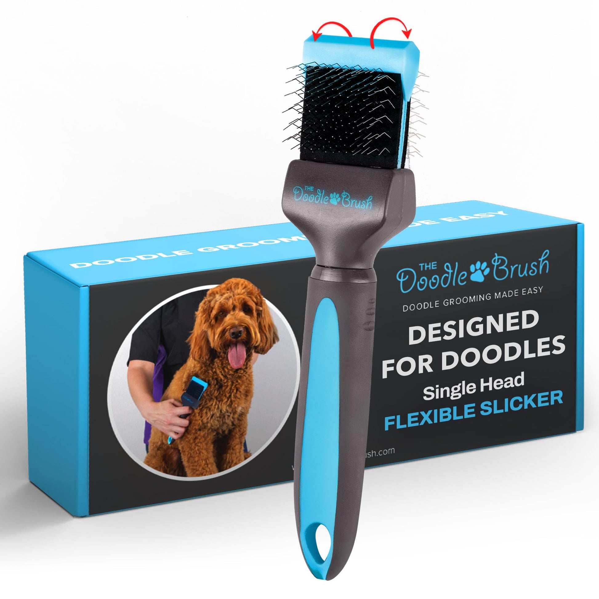 The Doodle Brush Slicker-Bürste, Hundebürste für Doodles – lange polierte Pins, flexibler Bürstenkopf