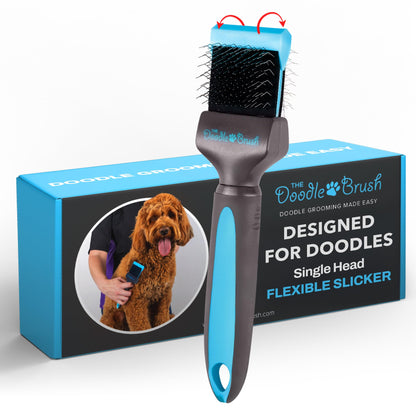The Doodle Brush Slicker-Bürste, Hundebürste für Doodles – lange polierte Pins, flexibler Bürstenkopf