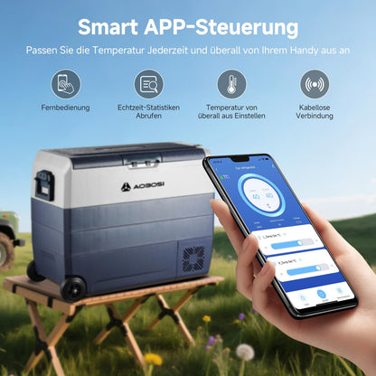 AAOBOSI Kompressor Kühlbox 60 L Dual Zone mit App-Steuerung