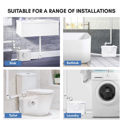 Aquamatix Hebeanlage 400W Sanitäre Abwasserpumpe 3 Einlässe, 6.5m