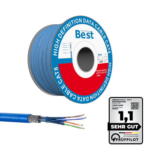Germany Best CAT 8 Verlegekabel - 100M S/FTP LSZH Simplex
