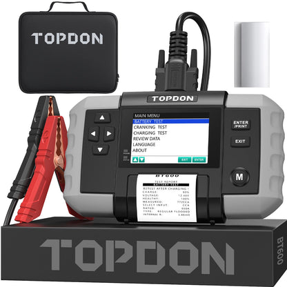 TOPDON BT600 Digitaler KFZ Batterietester 12V 24V mit Drucker
