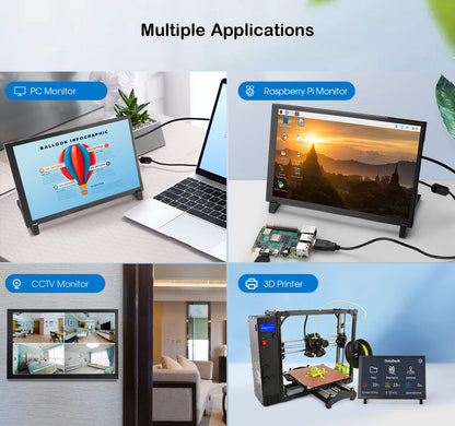 ELECROW Touchscreen Monitor Raspberry Pi Display - 10.1 Zoll HD