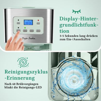 Taylor Swoden Filterkaffeemaschine mit Timer, 1,5 L, 12 Tassen, Grün