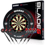 WINMAU Blade 6 Bristle Dartscheibe Set mit Surround und Darts, runde Sisal-Dartscheibe