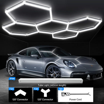 DIKHEE 5-Hex Sechseck LED Garagenlampe – 192W 6500K