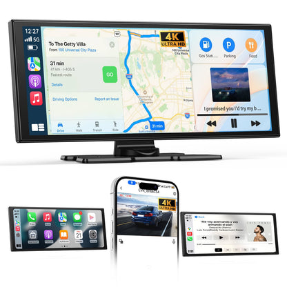 Buddy 2025 11.5" Carplay & Android Auto Navigationsdisplay. Rechteckiges, schwarzes Display zur Fahrzeug-Navigation.