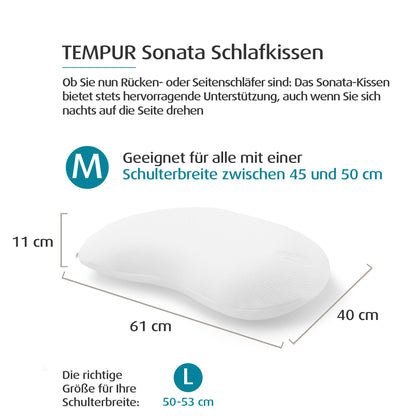 TEMPUR Sonata Memory Foam Nackenstützkissen - Grösse M