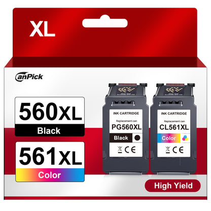 CanPick PG-560XL CL-561XL Druckerpatronen - Multipack Ersatz Canon. Schwarz- und Farbtintenpatrone. Zum Drucken für Canon Drucker.