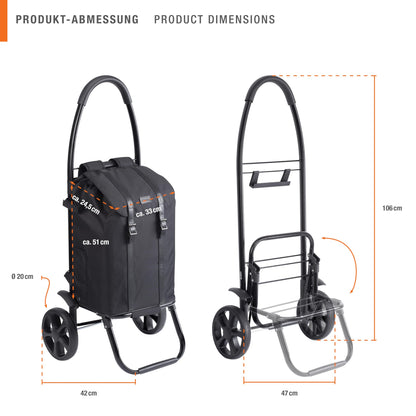 Meister 6816850 Einkaufstrolley Rucksack – 45L Black Edition