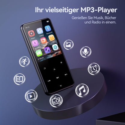 AGPTEK M3 MP3-Player Bluetooth 5.3 mit 64 GB Speicher, Schwarz